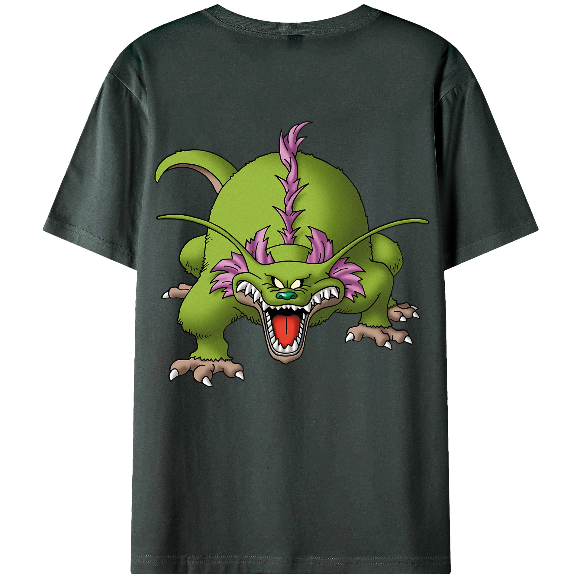 （画像用） ドラゴンクエスト Doragon Kuesuto Dragon Quest 綿100％ メンズ半袖Tシャツ（バックプリント） 通気性